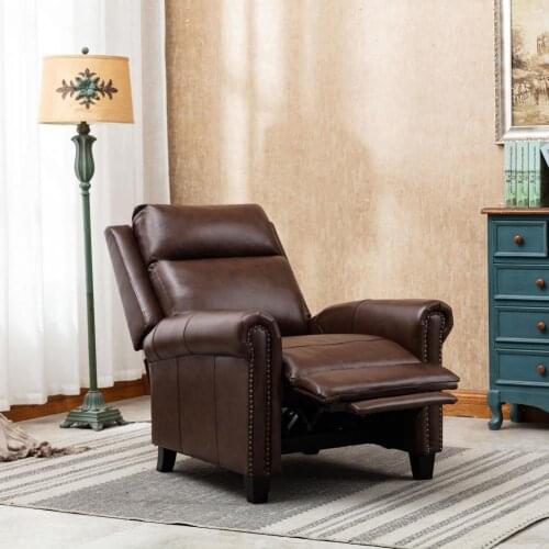 Faux Leather Premium Ergonomic Design Sofa Chair Solid Color Sofa Recliner Thick Padded Armrest for Daily Use