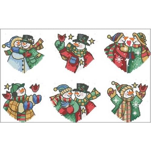 Snowman cartoon patterns Counted Cross Stitch 11CT 14CT DIY wholesale Chinese Cross Stitch Kits Embroidery Needlework Set