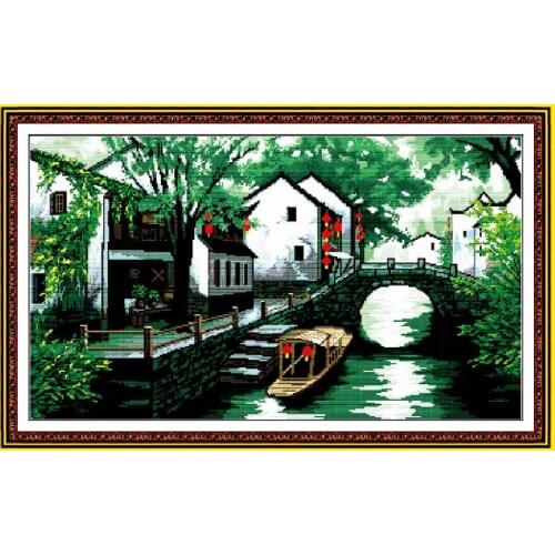 Yangtze River cross stitch kit 18ct 14ct 11ct count printed canvas stitching embroidery DIY handmade needlework