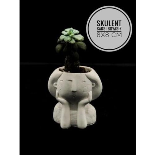 Girls Figure Unpainted Skulent Flower Pot 8x8 Fragrant paintable decorative objects декоративные предметы под роспись