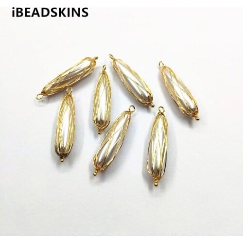 New arrival! 39x9mm 50pcs Imitation pearls charm/Connectors for Necklace,Earrings parts, Accessories,hand Made Jewelry DIY