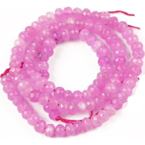 Bulk Wholesale 2-4mm Natural Beads Stone Pink Faceted Flat Jades Beads Needlework for Jewelry Making DIY Bracelet