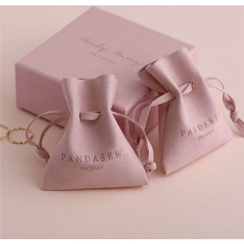 Wholesale 500pcs/lot Fashionable Custom Printed Logo Personalized Jewelry Pouch Drawstring Packaging Bag