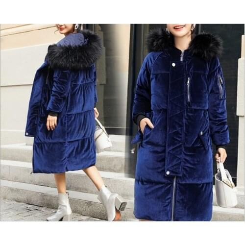 2017Factory new products women winter jacket blue brown pink gray womens coats pleuche super warm thicked windproof long parkas