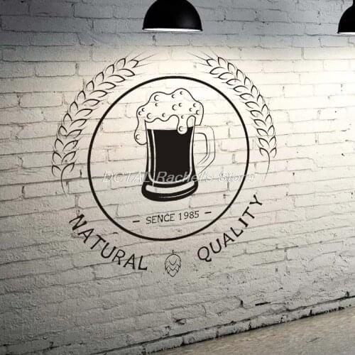 Beer Shop Sticker Mug Natural Quality Vintage Shop Decor Sign Retro Bar Pub Poster Decal Vivyl Customized