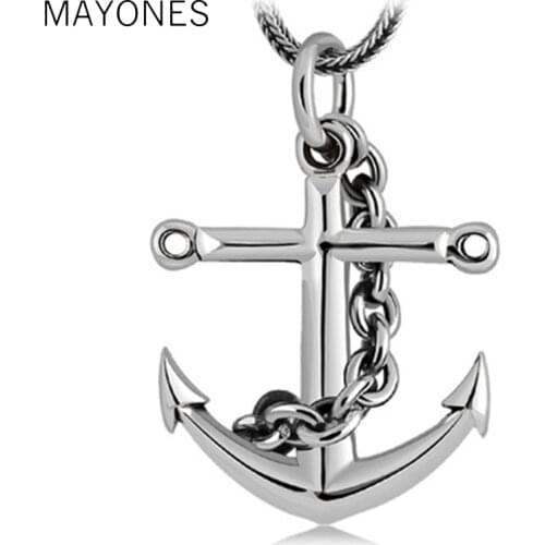 MAYONE Retro thai silver pendant 925 sterling silver fashion pirate ships anchor pendant jewelry brand new original
