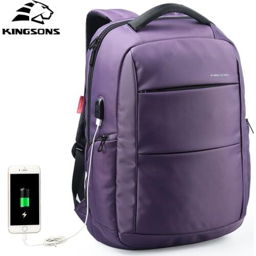 Kingsons External Charging USB Function Laptop Backpack Anti-theft Women Business Dayback Travel Bag 15.6 inch KS3142W