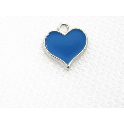 New Arrival 20pcs/lot Blue Heart Dangle Charms Hanging Charms DIY Bracelet Necklace Pendants Jewelry Floating Charms