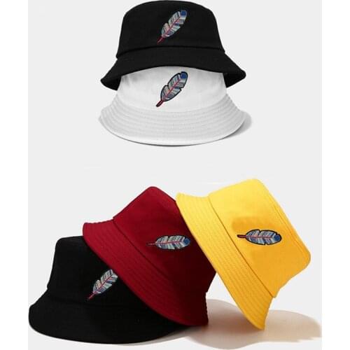 Feather Fishermans Hat Basin Hat Sunshade Hat Outdoor Versatile Pure Cotton Men Women Unisex Cotton Bucket Designer Fedora