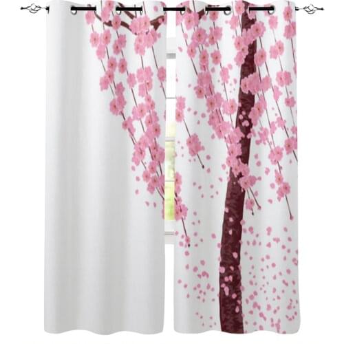 Cherry Blossom Tree Window Curtains for Living Room Home Decor Child Bedroom Kitchen Curtains Drapes