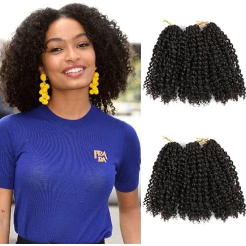 Natifah Synthetic Crochet Braiding Hair Extensions For Afro Curly Passion Twist Braids Marlybob Ombre Women Crochet Braids Hair