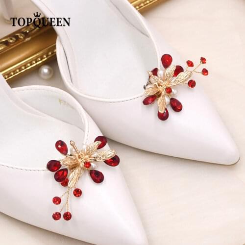 TOPQUEEN-X43 2021 New Shoe Clip Rhinestone Charms Women Wedding High Heels Fashion Buckle Accessories Clothes Decoration