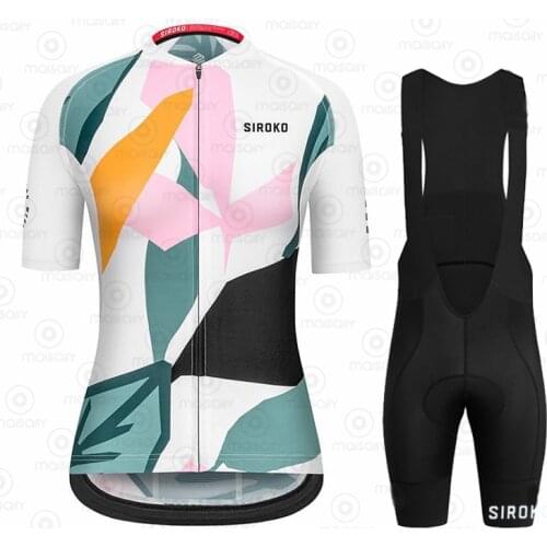 SIROKO 2021 New Cycling Clothing Women Suit Team Mountain Bike Clothing Anti-UV Bicycle Wear Short Sleeve Cycling Jersey Set