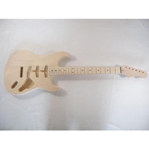 1pcs Basswood high quality Unfinished electric guitar neck with body 4