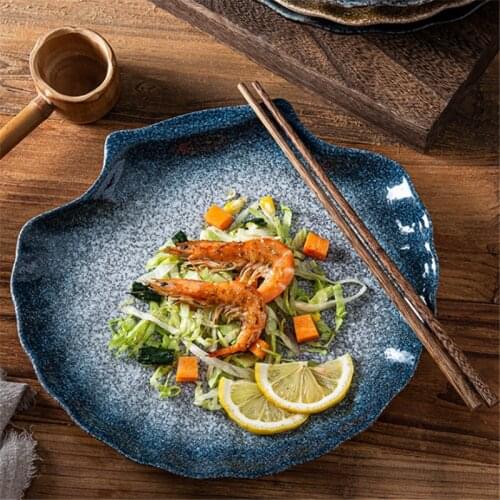 Japanese shell plate ceramic cutlery tray home restaurant bbq skewer Steak serving sushi plate dish set dinnerware set plates