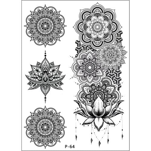 Glaryyears Flower Bird 1pc Fake Women Men DIY Henna Body Art Tattoo Design Butterfly Vivid Temporary Tattoo Sticker