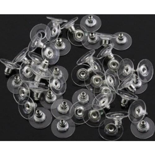 100pcs/pack Alloy rubber Earring Backs Bullet Stoppers Earnuts Ear Plugs Findings Jewelry Accessories