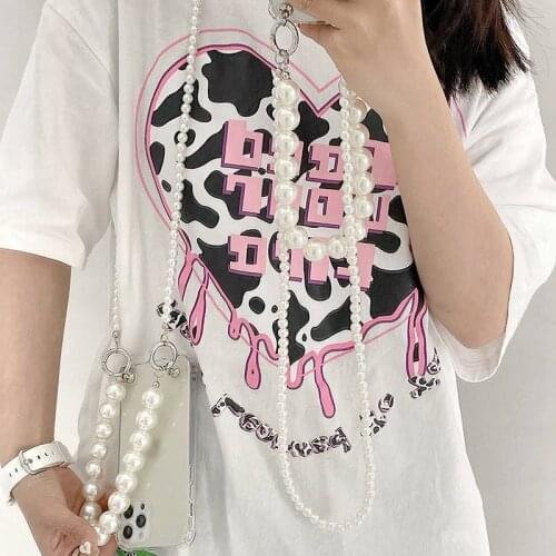 Pearl Bracelets chain soft case for iphone 12 Pro Max Crossbody Lanyard Necklace MiNi 11 Pro XR X XS 7 8