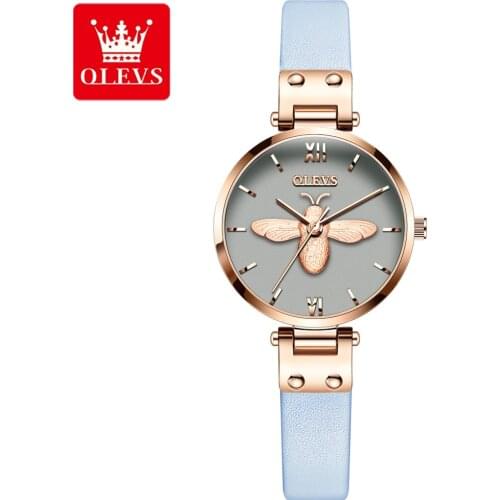 Moth Pattern Dial New Design 2021 Top Brand Luxury Japan Quartz Wristwatch High-quality Leather Waterproof Watch for Women