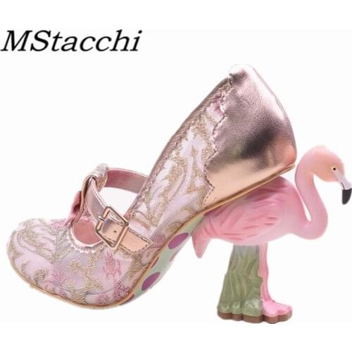 MStacchi Exquisite Embroidery Female Shoes BlingBling Hollow Out Butterfly-Knot Strange Heel Shoes Spring Summer High-heel Shoes