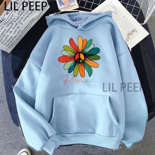 Daisy Peace Hippie Female Sweatshirt Long Sleeve Spring/autumn Womens Clothing 2021 Gothic Clothes Aesthetic 90s
