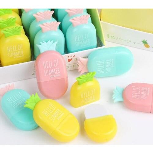 1PC Cartoon Pineapple Shape Erasers Student Drawing Writing Stationery Supplies Kids Gift(ss-706)