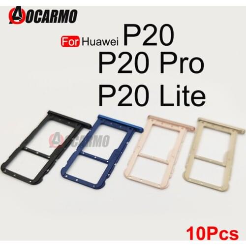 10Pcs Sim Card Tray Slot Holder Adapter For Huawei P20 Lite P20 Pro P20lite Replacement Parts
