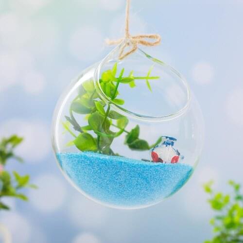 10x10x10cm High Borosilicate Glass Hanging Decoration Hanging Glass Vase Transparent Indoor Ball Container Planter
