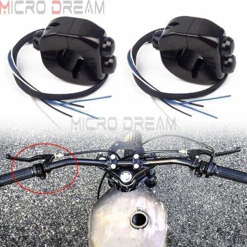 2pcs For Cafe Racer Bobber XS650 1" 7/8 in Motorcycle Handlebar Mount Switches Headlight Fog Light ON OFF Start Button 25mm 22mm