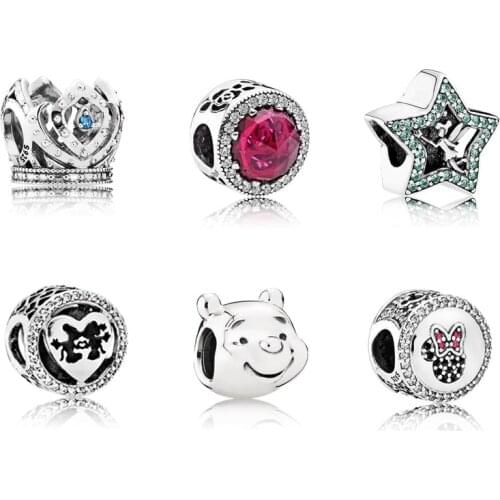 2019 NEW 100% 925 Sterling Silver Charm Piercing Heart Hollow Crystal Fit European Women DIY Bracelet Beads Factory Wholesale