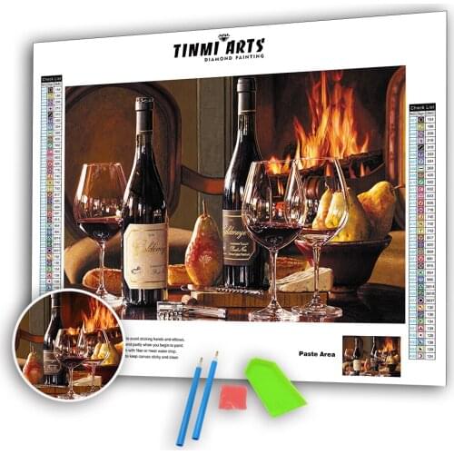 5D Diamond Painting Full Round Diamond Embroidery Wine Mosaic DIY Hobby Kitchen Home Decor