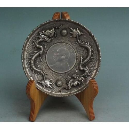 Antique collection Eight years of the republic of China silver small plat ,home furnishing articles adornment, free shipping