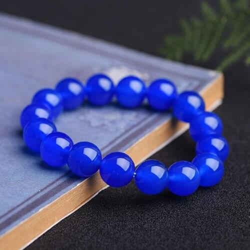 Natural Blue Jade Bracelet Men Bracelets Round Bangle for Women Charm Jewelry Fashion Accessories Mens Bracelets