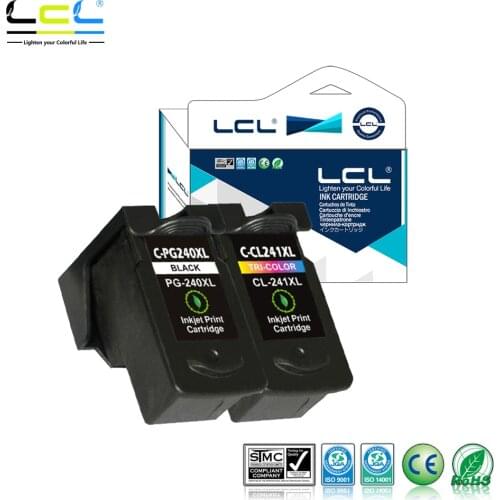 LCL PG240XL CL241XL 240XL 241XL (2-Pack) Ink Cartridge Compatible for Canon Pixma MX372/432/512/MG2120/ 3120/3220