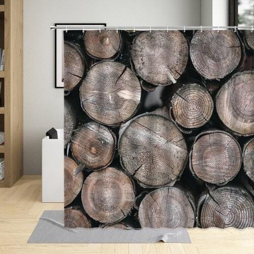 Trees Wood Retro old Board Shower Curtain Wood Texture Bathroom With Hook Waterproof Washable Fabric Suit Decorative Cloth