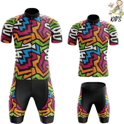 2021 New Camouflage Kids Short Sleeve Cycling Jersey Set Children Breathable Bike Clothing Boys Summer Quick Dry Bicycle Wear