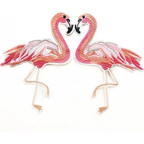 Flamingo patch for Clothing Embroidered Patches Clothes Cute Sew On Fabric Badge DIY Stickers