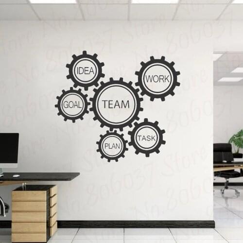 Innovative Teamwork Management Wall Sticker Decal Team Work Sticker Office DIY Wall Decoration WL836