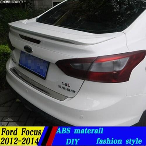 Use for ford focus spoiler High Quality ABS Material Car Rear Wing Primer Color Rear Spoiler for ford focus 2012-2014