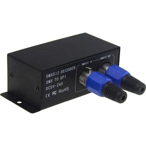 DMX to SPI Decoder Controller for WS2812B WS2811 WS2812 SK6812 WS2801 WS2813 1903 6803 1809 LED Pixels Light Strip DC5V~24V ST26