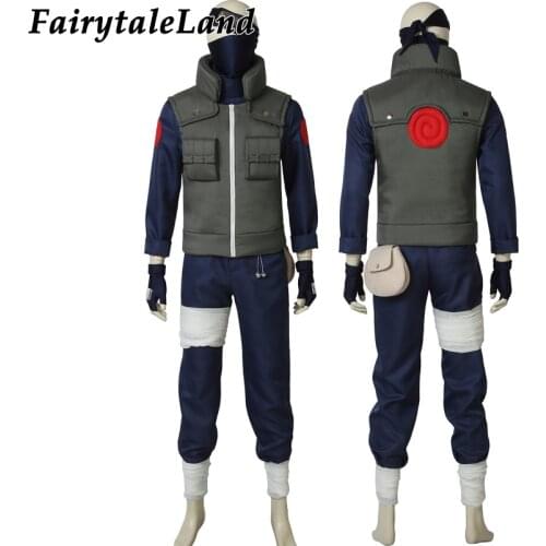 Naruto Cosplay Hatake Kakashi Costume Halloween Costumes Cartoon Outfit Fancy Hatake Green Vest Full Set