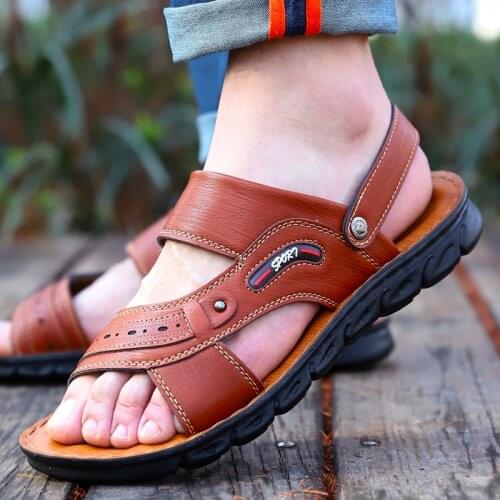 Yomior 2021 Summer Vintage British Casual Men Shoes Outdoor Men Sandals Beach Work Flip Flop Slippers Platform Sandals Slip-On