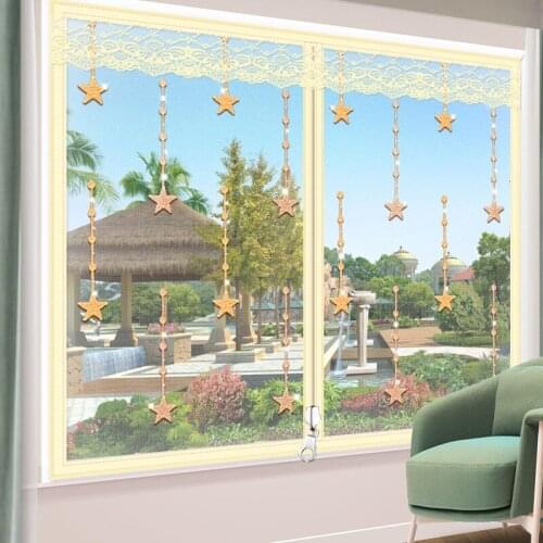 Summer indoor zipper window mosquito net invisible anti-mosquito anti-insect gauze DIY customizable self-adhesive window screen