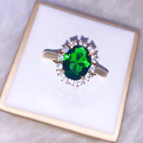 Mo SangShi Jewelry Zircon Microscope Emerald Ring