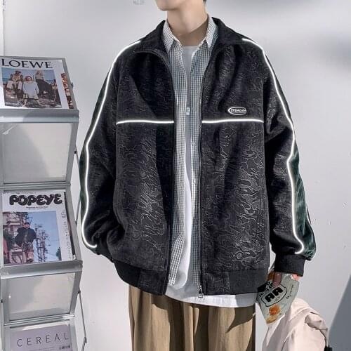 Mens Jacket And Coat 2021 Casual Streetwear Luminous Windbreakers Stand Collar Hip Hop Overcoat Outwear