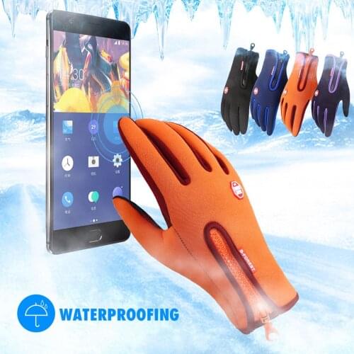 1 Pair 2019 Winter Touch Screen Gloves Men Warm Windproof Glove For Men Fashion Classic Black Pink Blue Mitts Men