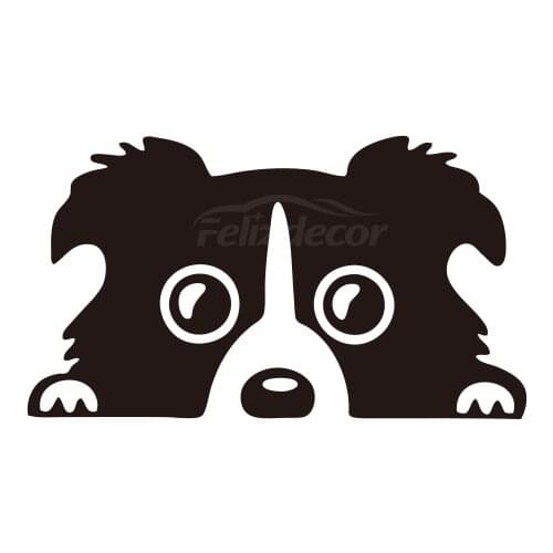 Border collie peeks out sticker cute dog Vinyl Decals Car Decor Waterproof Cool Bumper Sticker ZP005