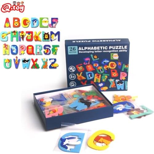 Montessori Educational Wooden Toys for Baby Preschool, ABC Alphabet Letter Blocks Spelling Writing Matching Puzzle Game For Kids