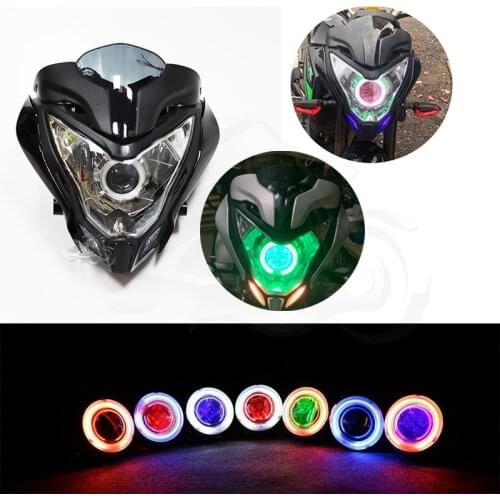 PULSAR150 PULSAR200 Front Headlight Angel Eye HID Projector Motorcycle Headlight Assembly for BAJAJ Pulsar 150 200