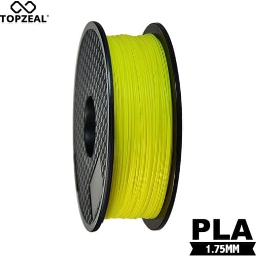 TOPZEAL 3D Filament PLA Glow in the Dark Yellow color Plastic Filament for 3D Printer 1.75mm 1KG Spool